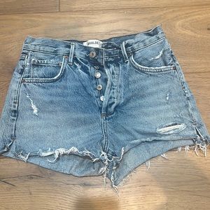 distressed AGOLDE jean shorts